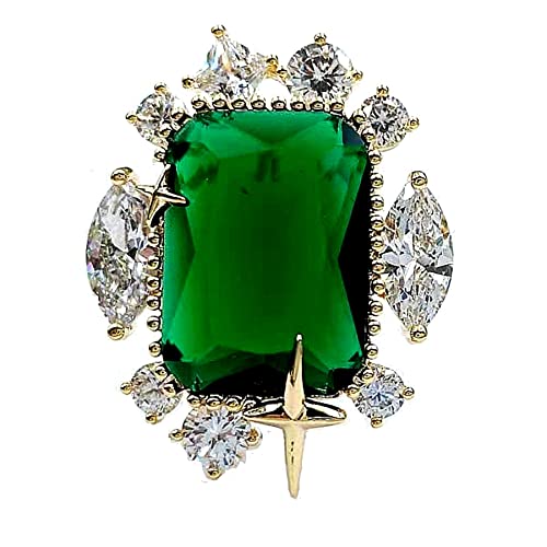 Image of Stunning Cluster Stylish Blue Green Stone Art Deco Collar Pin Lapel Accessory