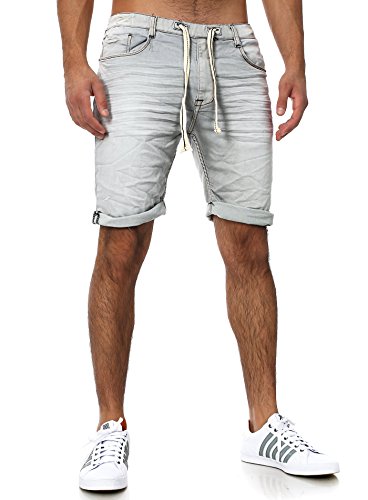 Sudadera Jeans Denim Jogger Shorts Verano Pantalón Corto Sublevel 98-86 azul oscuro - gris claro, hombre, 30W