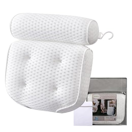 AEROiVi Luxury Bath Pillows for Tub，Bath Pillow Bathtub Pillows for Head and Neck Support Bath Cushion Made from Soft Spacer Mesh Material with Suction Cups