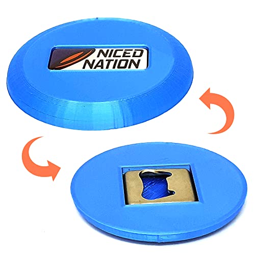 NICED NATION Disc Golf Mini Marker with a Built-in Bottle Opener – Perfect Addition to Your Disc Golf Accessories (Blue)