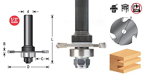Image of Amana Tool - 53402-1 Slotting Cutter Assembly 3 Wing x 1-7 /8 Dia x 5 /64 x 1 /2 inch Shank