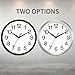 Rohioue Wall Clock Modern 8 Inch Battery Operated Silent Non Ticking Small Analog Clock for Living Room Office Home Bedroom Kitchen Bathroom(Black)