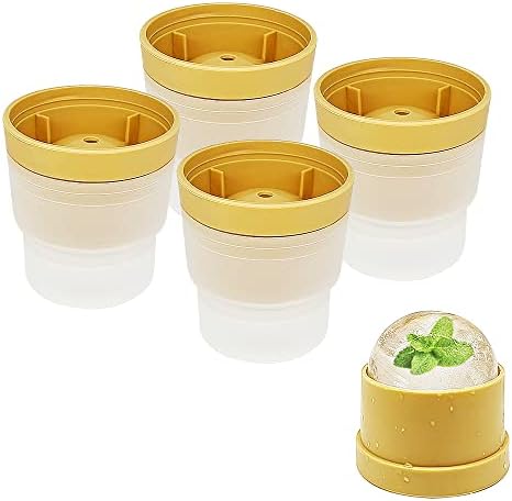 Sphere Ice Cube Molds,2.5 Inch Slow Melting Large Silicone Ice Ball Maker Mold Cooling Cocktails, Whiskey, Tea, Coffee,Reusable,Set of 4