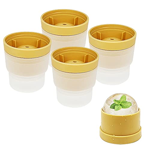 Sphere Ice Cube Molds,2.5 Inch Slow Melting Large Silicone Ice Ball Maker Mold Cooling Cocktails, Whiskey, Tea, Coffee,Reusable,Set Of 4 #TOP3