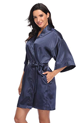 Image of Women's Pure Short Silky Robes Bridesmaid Bride Party Satin Robes Sleepwear