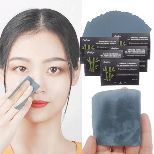 SUOFEIYA Lenços absorventes de óleo de carvão de bambu natural – 600 folhas de manchas de óleo para