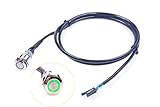 KNACRO 16mm Chassis Switch Metal Button Switch with 100CM 3.3FT Extension Cable Green Ring Suitable