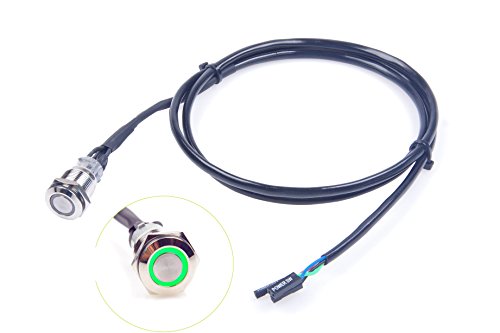 Knacro 16Mm Chassis Switch Metal Button Switch With 100Cm 3.3Ft Extension Cable Green Ring Suitable For Diy Computer Switch And Restart Button #TOP21