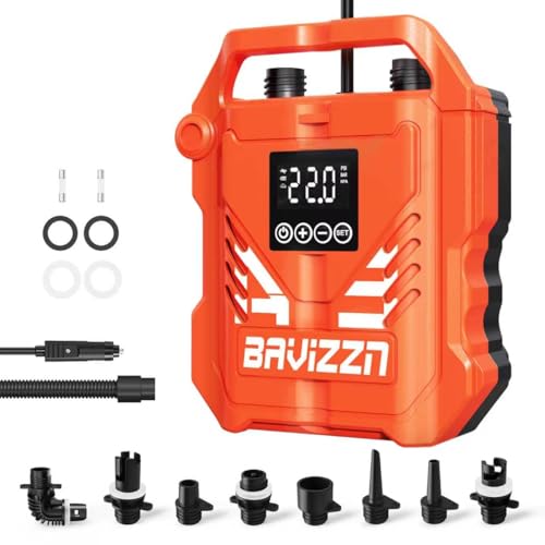 BAVIZZN 22PSI Sup Pumpe 12V DC Paddle Board Pumpe Zweistufige pumpe Mit Auto-Stopp Geeignet für Inflator & Deflator Paddle-Boards,Schlauchboote und Wassersport