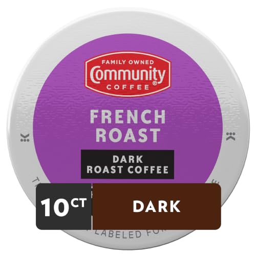 Image of Community Coffee French Roast K-Cups, Extra Dark Roast, 10 Count (Pack of 1)