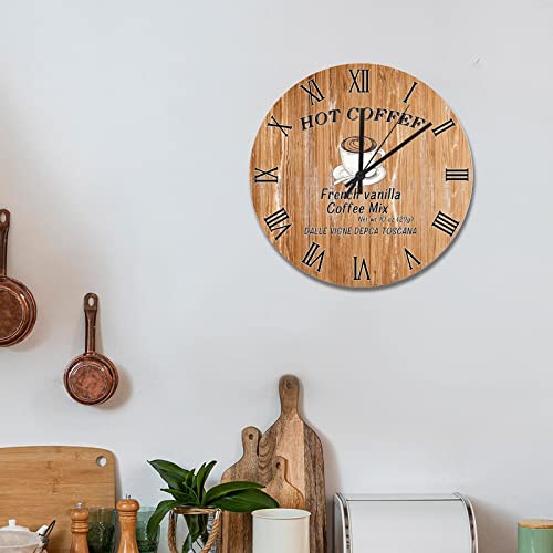 Horloge murale en bois vieilli antique de 38cm grand format - 5