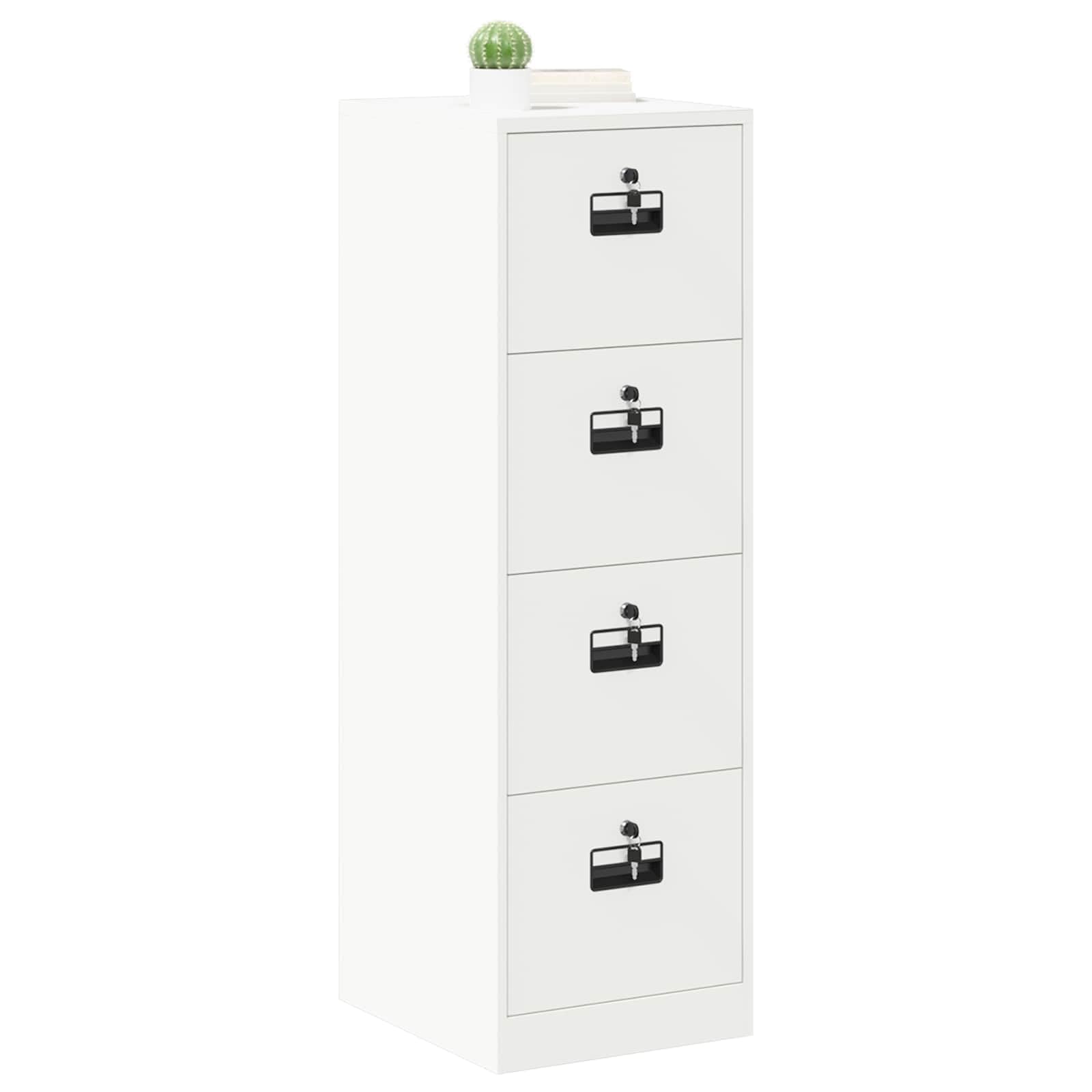 Aktenschrank 2er Set Weiß 44x50x139 cm Kaltstahl