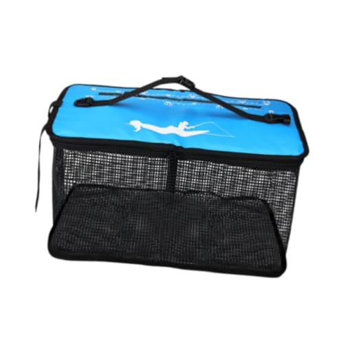 Dynwave Gaiola de peixes e balde com rede para pesca, Azul 46x27x26cm