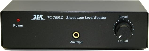 Technolink (TEC) TC-780LC Black Stereo Line Level Preamp/Booster with Phone / MP3 Player Jack (Black, 1 Amp (Higher Current) AC Adaptor)