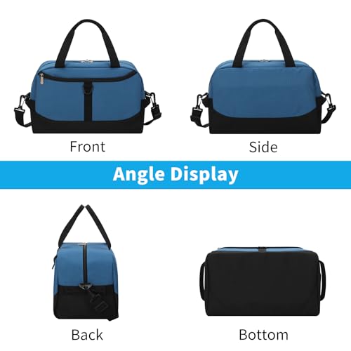 Image of Apenze Small Gym Bag 14 inch lightweight Carry On Mini Duffel Bag with D-Ring for Travel Sport - Blue