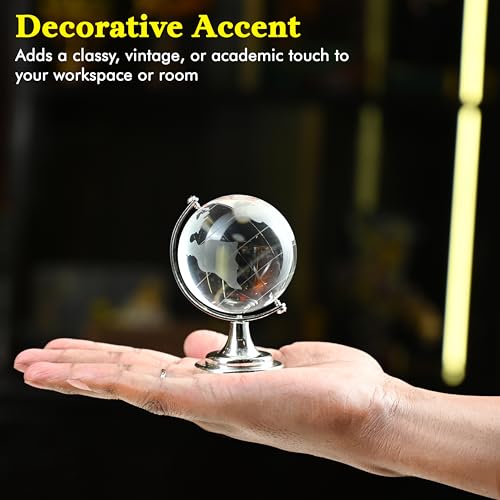 Image of ZAICUS Crystal Ball Showpiece with Stand for Office Desk, Home Decor, Tabletop | Glass Sphere Gift for Boss, Friends, Students | Vastu Decorative Showpiece for Good Luck, Success & Positive Energy