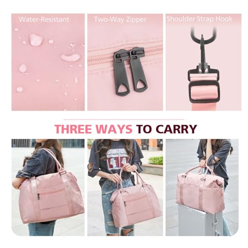 EASYFUN Travel Duffle Bag, Waterproof Weekender Carry On Tote Bags for Women, Men, Hospital Bag, Overnight Bag Luggage with Trolley Sleeve by EASYFUN - Image 6