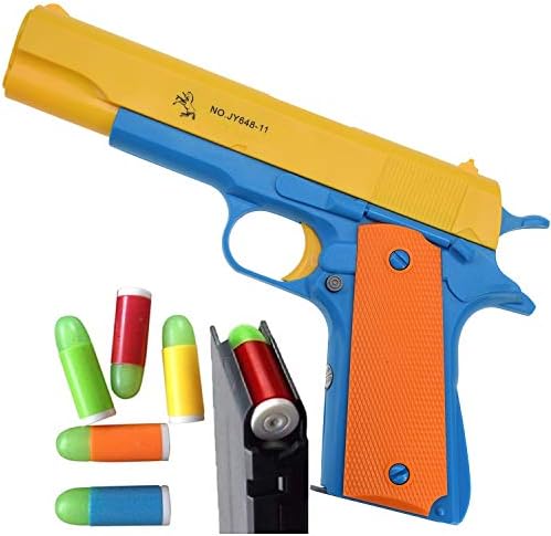 Blasters Foam Play Toys Gun-Colt 1911 Toy Gun with Soft Bullets and Ejecting Magazine. Actual Size of M1911 for Training or Play