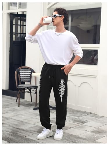SHENHE Men's Graphic Drawstring Jogger Track Pants Loose Athletic Sports Sweatpants Streetwear3