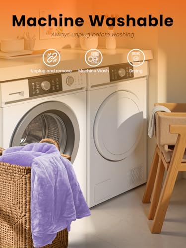 Electric Heated Blanket Full, Ultra‑Cozy Premium Flannel & Sherpa, Even Heat Distribution & Stable Temp, 1–10H Auto‑Off, 8 Temps (86–125.6°F), Overheat Protection, Ideal Gifts for Grandma