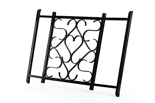 Camco Adjustable Screen Door Deluxe Grille - Protects RV Door Screen and Prevents Damage, Adjusts From 20" - 32", Installation Hardware Included - Black (43993)