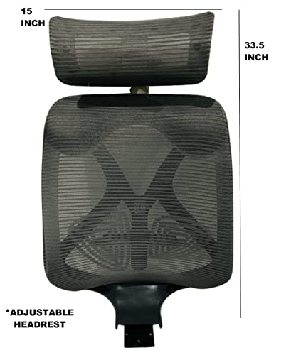 Image of GOYALSON Office Modern Mesh Back Revolving Chair Back Spare Parts Accessories Black Polypropylene Net Back with Nut Bolts and Key Easily Fits Every Chair (Hector High Chair Back, Chair Parts)