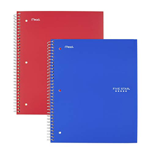 Cahier à spirale 3 sujets grand format cobalt et rouge idéal pour la rentrée universitaire