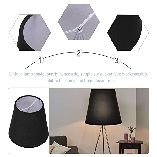 Simple Cloth Art Lamp Shades Lamp Shades Clip On Bulb Replacement Lampshade Lamp Dust- Proof Covers For Home Black #TOP6