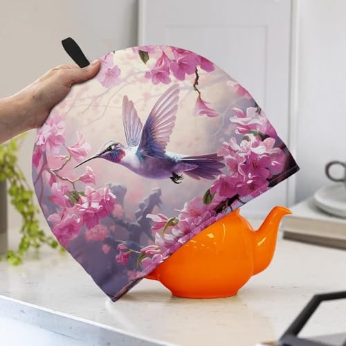 Image of Flower Tea Cozy for Teapot Insulated Hummingbird Tea Cozies Covers for Home Decor Tea Pot Cozy for Keeping Warm Tea Cozies Table Hotel Tea Party Restaurant