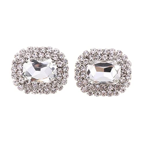 Zapatos brillantes con clips Milageto de cristal blanco: broches fáciles de colocar para boda