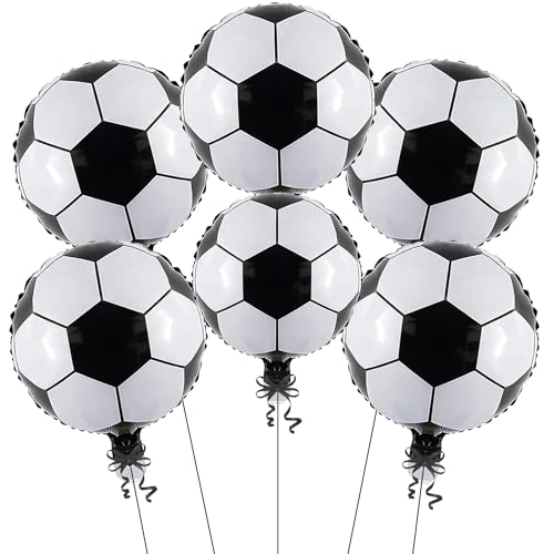 Image of Rozi Decoration Football Foil Balloons for Birthday Decoration Items Set of 6 Pcs Kids Party Decorations for Birthday | Football Birthday Decoration Items