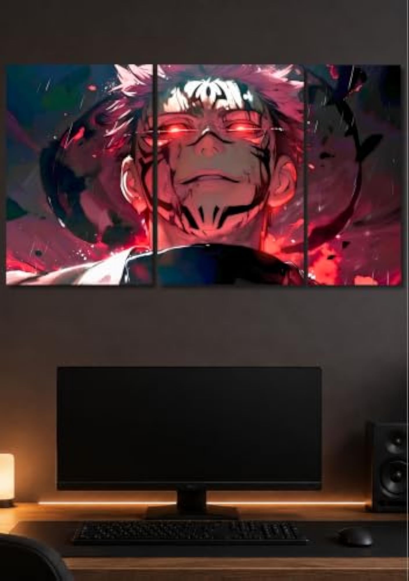 Ryomen Sukuna Split Poster, Jujutsu Kaisen Wall Art