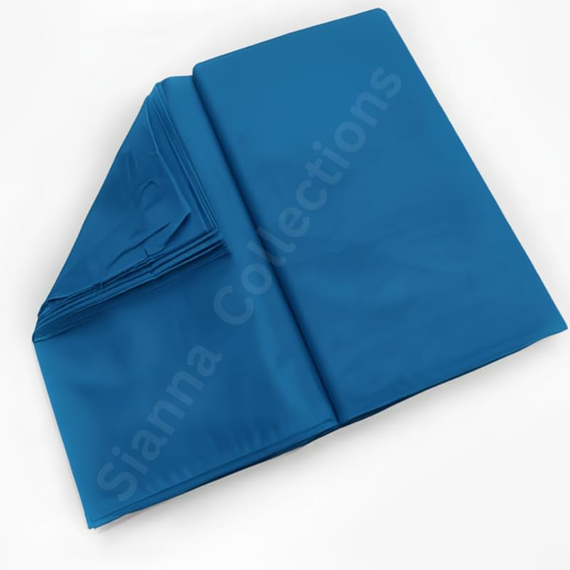 Image of Premium Plain Cotton Costume Lining Dress Fabric 34 inch Wide, Best Material - Ocean Blue Color - 3 Meter Pack