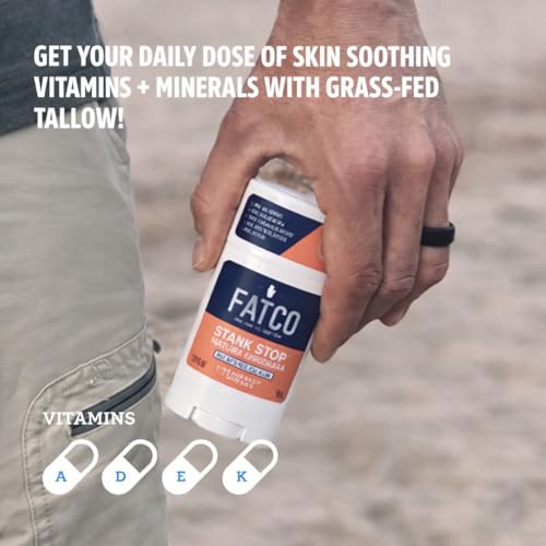 FATCO Stank Stop All Natural Deodorant with Tallow and Organic Coconut Oil – Grapefruit + Ginger 2-Pack (1.7 oz)