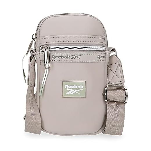 Reebok Tina Bandolera Pequeña Gris 11x17,5x2,5 cms Piel sintética