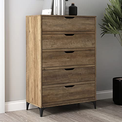 Galano Lilay 5 Drawer Dresser - Dressers - Dressers & Chest Of Drawers - Dresser For Bedroom - Dresser Organizer - Tall Dresser - Wood Dresser - Knotty Oak #TOP7