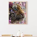 Pintar por Numeros Adultos, DIY Painting by Numbers Kits, Animal Tigre Cuadros para Pintar por Numeros Pinturas Acrilicos, con Pinceles, Decoración para el Hogar Regalo 40x50cm (Sin Marco) PjY6621 C-Q