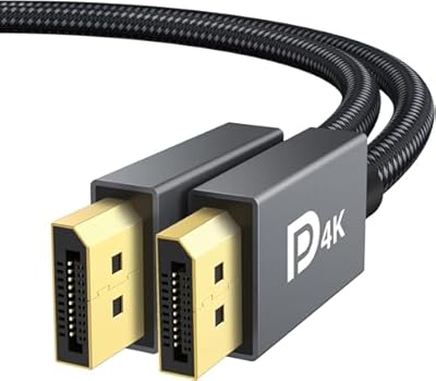 (2-Pack) 727PC 4K DisplayPort Cable 1.2, VESA Certified DP Cable 6.6ft (4K@60Hz, 2K@165Hz, 2K@144Hz) 21.6Gbps, HDR, FreeSync G-Sync, Braided Display Port for Gaming Monitor, Graphics, PC