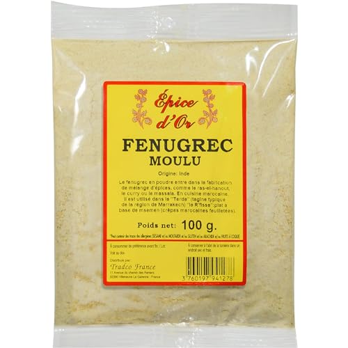 Fenugrec En Poudre 100g - Epice d'Or, 100% Naturel, Sans Additifs, Sans Arôme Artificiel, Sans...