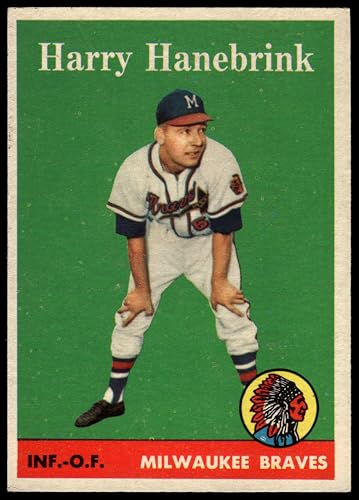 1958 Topps #454 Harry Hanebrink Milwaukee Braves (Baseball Card) EX Braves