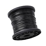 Cavo di acero, cavo metallico rivestito in plastica PVC, diametro 1-5 mm, verde/rosso/nero/trasparente(nero, 50 metri-DIAMETER 1 mm)