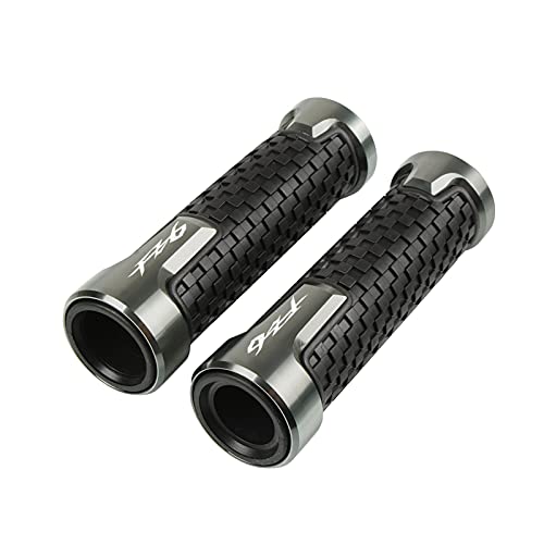Poignées guidon moto 22mm CNC alu et plastique gris pour YAMAHA FZ6