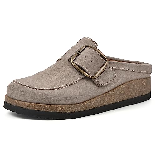 WHITE MOUNTAIN Women's Shoes Bueno Mule, Taupe/Suede, 10 M