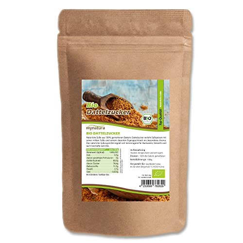 Mynatura Bio Dattelzucker I Pflanzlicher Zucker I 100% aus Datteln I Zuckeralternative I Aromatisch I Orientalische Süße I Naturprodukt I Ohne Zusätze I Im Beutel (2x 1000g)