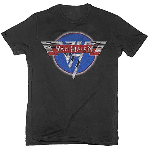 Van Halen Chrome Logo Black Officiel T-Shirt Hommes Unisexe - Les Beatles, Paul McCartney, John Lennon, RIngo Starr, George Harrison Van Halen Chrome Logo Black Officiel T-Shirt Hommes Unisexe