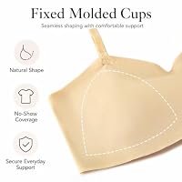 Mädchen Training BH Sport-BH 3er-Pack Bügellose Nahtloser Bandeau Unterwäsche Tanzballett Unsichtbares mit wandelbaren Trägern für 10-12 Jahre Teenager – Ansicht 4