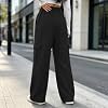 Pantalones de Cargo Amplios para Mujer Petite con Cordón y Cintura Alta 6