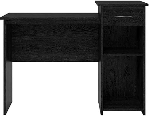 Mainstay Student Desk, Black (6 Cube Storage Desk, True Black Oak)
