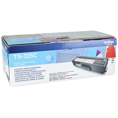 Brother Original Jumbo-Tonerkassette TN-325C cyan (für Brother HL-4140CN, HL-4570CDW, HL-4150CDN, HL-4570CDWT, DCP-9055CDN, DCP-9270CDN… – Ansicht 1
