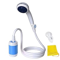 Douche De Camping Mobile – Pompe 7800 MAh, Débit Réglable, écran Numérique, Seau Pliable 20 L – Pour Camping, Jardinage, Urgence